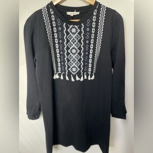 Andrew by unit - black tassel sweater dress- size small